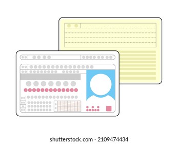 Illustrations of both sides of the driving history certificate card.