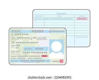 Illustrations Of Both Sides Of A Japanese Residence Card.