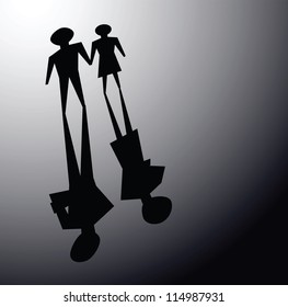 Illustrations Broken Relationship Couple Shadow Ignoring Stock ...