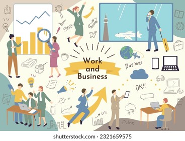 Illustrationen für die Materialsammlung zu Business-Szenen