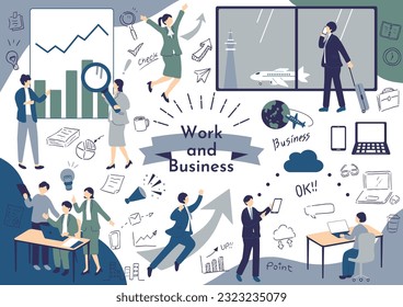 Illustrations for Business Scenes Material Collection