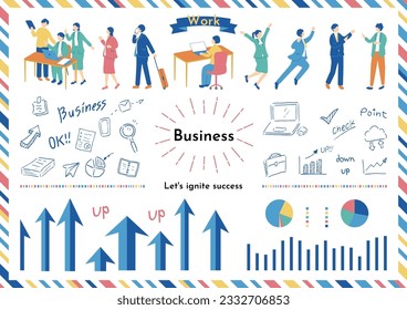 Colección de material de ilustraciones para escenas empresariales