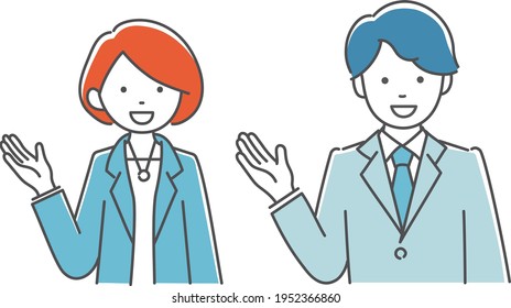 Illustrations of businessperson(woman and man)