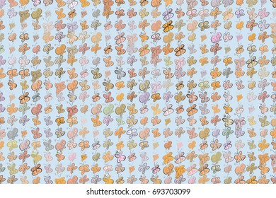 Illustrations of butterfly. Good for web page, wallpaper, graphic design, catalog, texture or background. Cartoon style vector graphic.