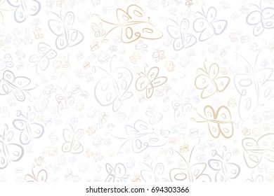 Illustrations of butterfly. Good for web page, wallpaper, graphic design, catalog, texture or background. Cartoon style vector graphic.