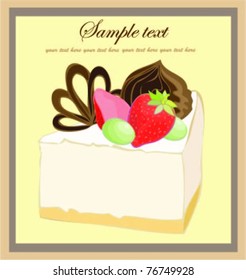 Illustrations of the cake. Beautiful batch. Beautiful menu.