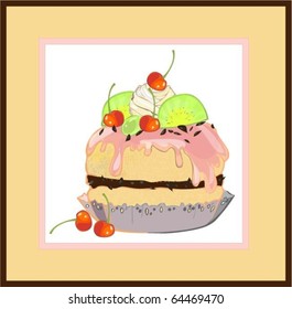 Illustrations of the cake. eps10