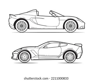 Illustrations of Car Doodle Sketch Vector 