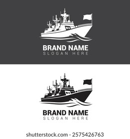 Illustrations of cargo ship logo design concept