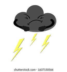 Illustrations cartoon character of angry clouds
