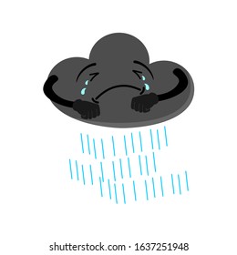 Illustrations cartoon character of clouds the ones crying