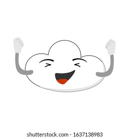 Illustrations cartoon character of happy clouds
