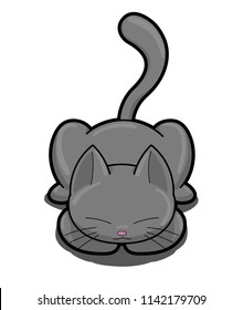 Illustrations of cat action logo on white background, Animals vector of isolated a cute cat icon