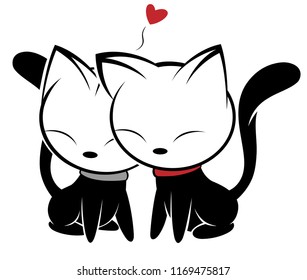 Illustrations of cat action logo on white background, Animals vector of isolated a cute cat icon