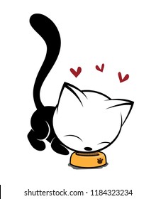 Illustrations of cat action logo on white background, Animals vector of isolated a cute cat icon