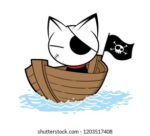 Illustrations of cat action logo on white background, Animals vector of isolated a cute cat icon