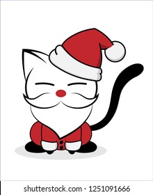 Illustrations of cat action logo on white background, Animals vector of isolated a cute cat icon.