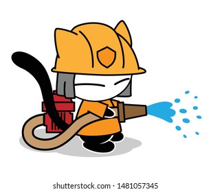 Illustrations of cat action on white background, Animals action vector.
