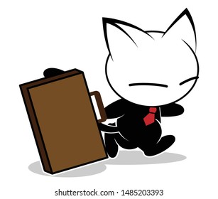 Illustrations of cat action on white background, Animals action vector.