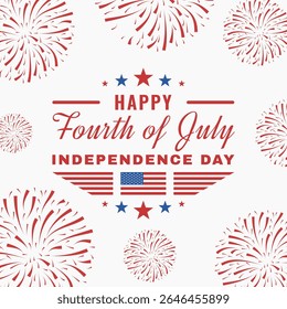 Illustrations to Celebrate US Independence Day 4th of July. Fourth of July Design.