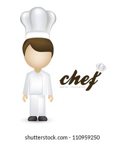 illustrations of a chef with white hat, illustration vector