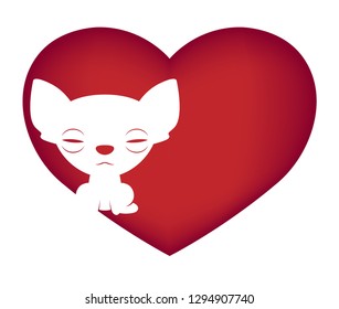 Illustrations of chihuahua action logo on white background, Animals vector of isolated a cute chihuahua icon