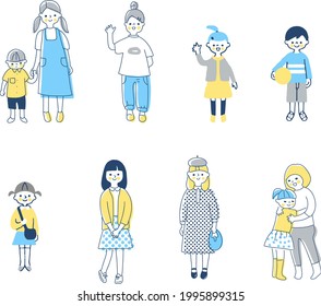 Illustrations of children of different ages