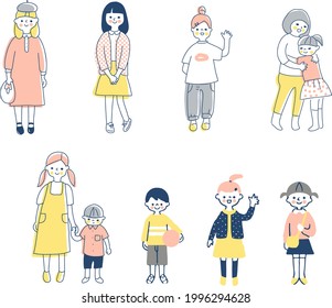 Illustrations of children of different ages