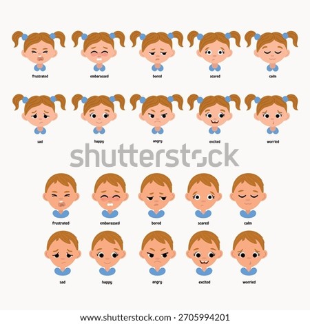 Illustrations of Children Expressing Various Emotions