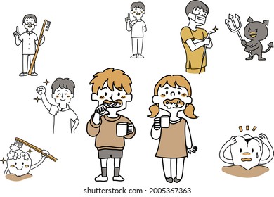 Illustrations for children to prevent tooth decay
