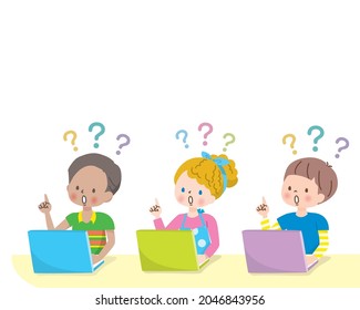 Illustrations of children in the world who have doubts