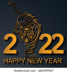 Illustrations for Chinese New Year 2022, year of the Tiger. Lunar new year 2022. Chinese new year background, banner, greeting card