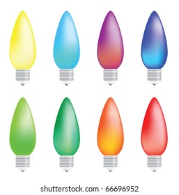 illustrations of christmas lights decoration, with different color.