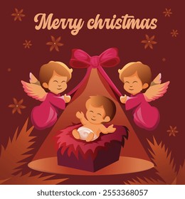 Illustrations of Christmas and scene the Nativity