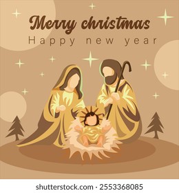 Ilustrações do Natal e cena da Natividade