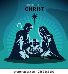 Illustrations of Christmas and scene the Nativity