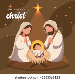 Ilustrações do Natal e cena da Natividade