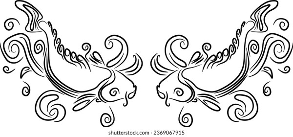 The illustrations and clipart. Abstract image. A Koi