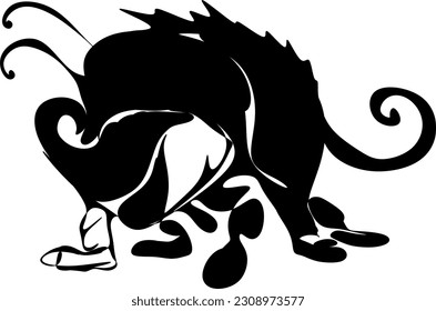 The illustrations and clipart. A black-and-white silhouette of a beetle	
