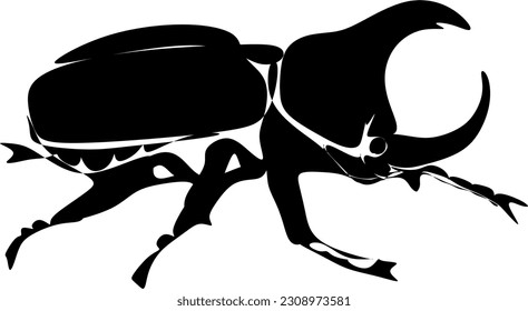 The illustrations and clipart. A black-and-white silhouette of a beetle	
