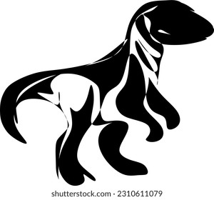 The illustrations and clipart. A black-and-white silhouette of a Velociraptor	
