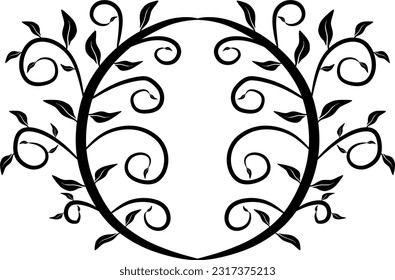 The illustrations and clipart. Flat design of leaf in ellipse pattern. Simple design