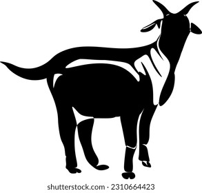 The illustrations and clipart. silhouette of goat	
