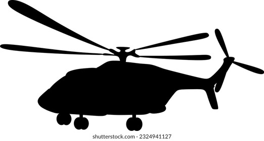 The illustrations and clipart. A silhouette of a helicopter.