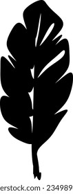 The illustrations and clipart silhouette of a leaf isolated on white