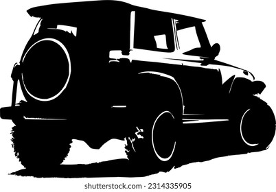 The illustrations and clipart. silhouette of an offroad car