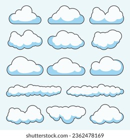 Illustrations of Clouds vector collection