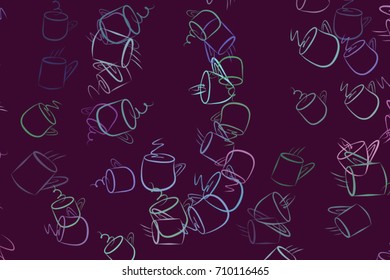 Illustrations of coffee cup. Good for web page, wallpaper, graphic design, catalog, texture or background. Cartoon style vector graphic.