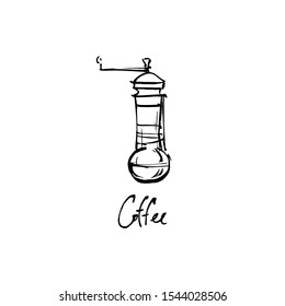 Illustrations of a coffee grinder for spices.