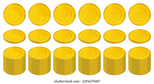 Illustrations of coins in various countries